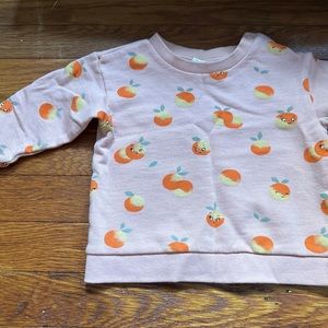 H&M Cotton Smiling Peaches sweatshirt 6m
